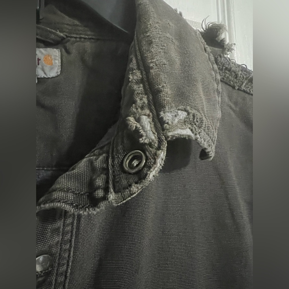 Vintage 1970’s Distressed Carhartt Blanket Lined Denim Detroit Jacket Large - Picture 11 of 15